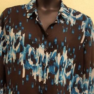 Derek Lam XL Long Sleeve Multi-Color Shirt  Women